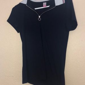 Simple half way zip shirt